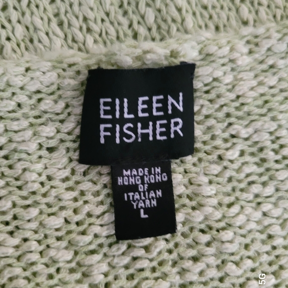 Eileen Fisher Sweater Mint Green Viscose & Linen Size L - Picture 5 of 7